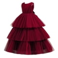 thumbnail image 2 of AJIWYH Robes Filles Sans Manches Gâteau Mode Robe Douce Rouge pour 10-12 Ans, 2 of 6