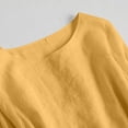 thumbnail image 4 of Ovzne Robes pour Femmes 2025 Robe Femme Robe à Col Rond pour Femmes Brodée à Lacets Taille Haute Couleur Unie Robe à Manches 3/4 Robe d'Été Longues Robes Liquidation, 4 of 7