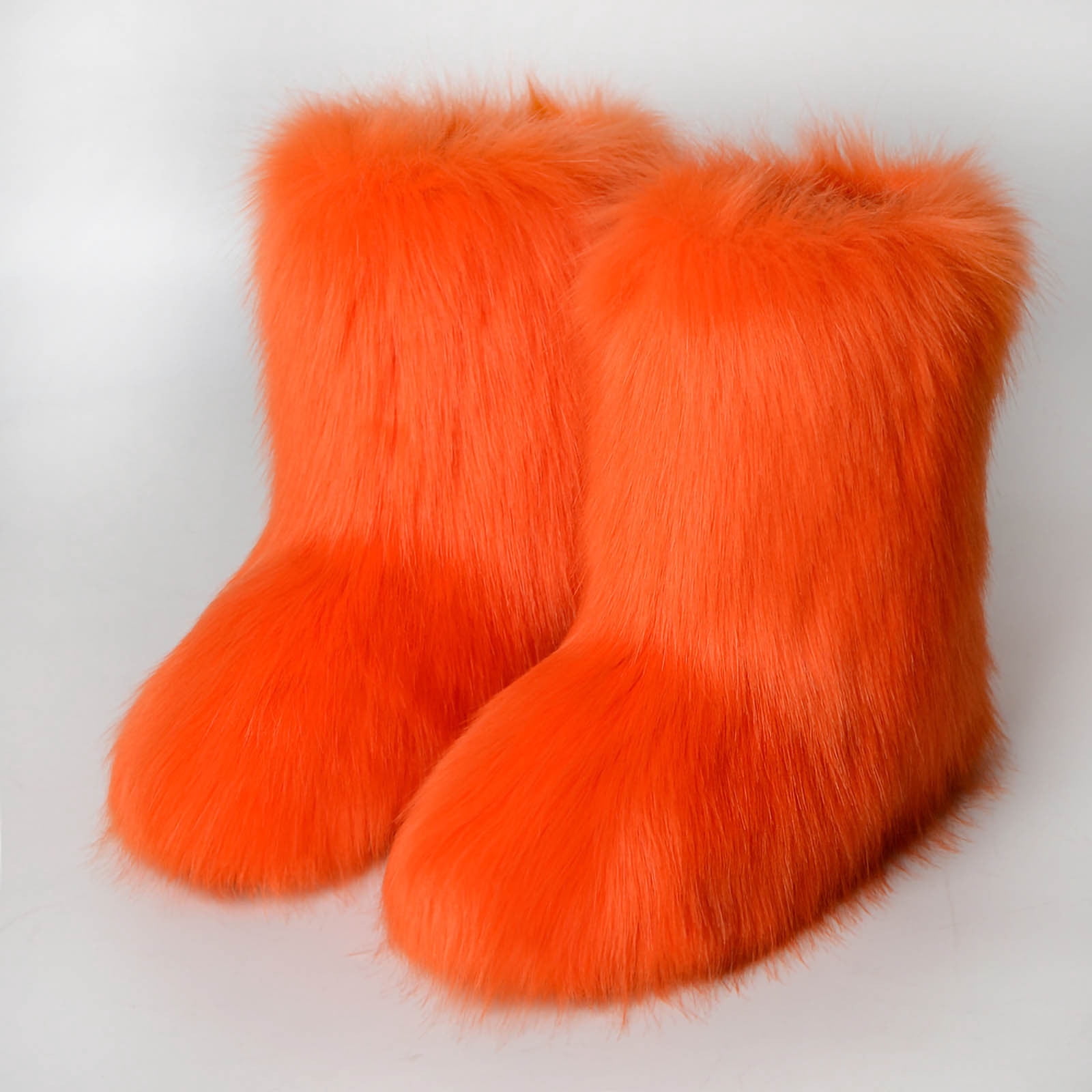 LSLJS Bottes d'Hiver pour Femmes Bout Rond Imitation Plus Cachemire Bottes de Neige Confortables Peluche Chaudes Courtes Bottillons de Neige Chaussures Plates Bottes Mi-Mollet Extérieur Intérieur