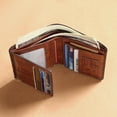 thumbnail image 2 of Portefeuille pour Hommes en Cuir Véritable RFID Antivol Multifonction Rétro Grande Capacité Pliable Porte-Cartes - Brun, 2 of 6