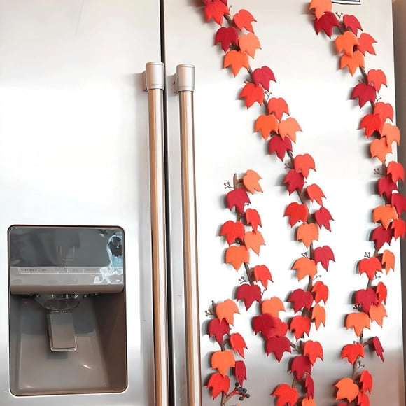 Boston Ivy Fridge Magnet Climbing Fake Ivy Vines Refrigerator Magnets Decorative 3D Hinged Plant Magnets for Fridges Kitchen 3 Pcs