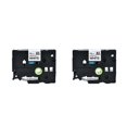 thumbnail image 1 of QualitChoice Label Printer Tape Waterproof 8 Meter Self-adhesive Shopping Mall PET Maker Ribbon Replacement for P-Touch Black on White 2Set, 1 of 6