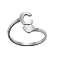 thumbnail image 1 of PVCS Fashion 26 English Letter Opening Rings Stainless Steel Girls Love Retro Jewelry, 1 of 1