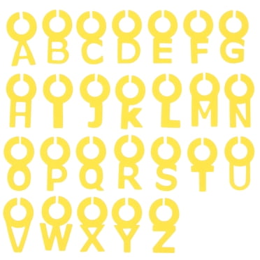 Unique Bargains 26 Pcs Charme pour Verre à Vin, Marqueur en Silicone pour Flûte à Champagne Cocktails Alphabet Jaune (A à Z) Lettre
