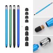 2 in 1 Universal Touchscreen Stylus Pen for All Touchscreen Tablets Cell Phones with 8 Extra Replaceable Soft Rubber Tips 4pcs Black/Royal Blue/Green/Blue
