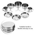 thumbnail image 3 of Camping Cookware  Outdoor Cookware  Outdoor Camping Pot  Picnic Cookware  Outdoor Camping Pan 8Pcs/Set Portable Stainless Steel Cookware Pan Pot Plate Cup Set For Outdoor Camping, 3 of 8