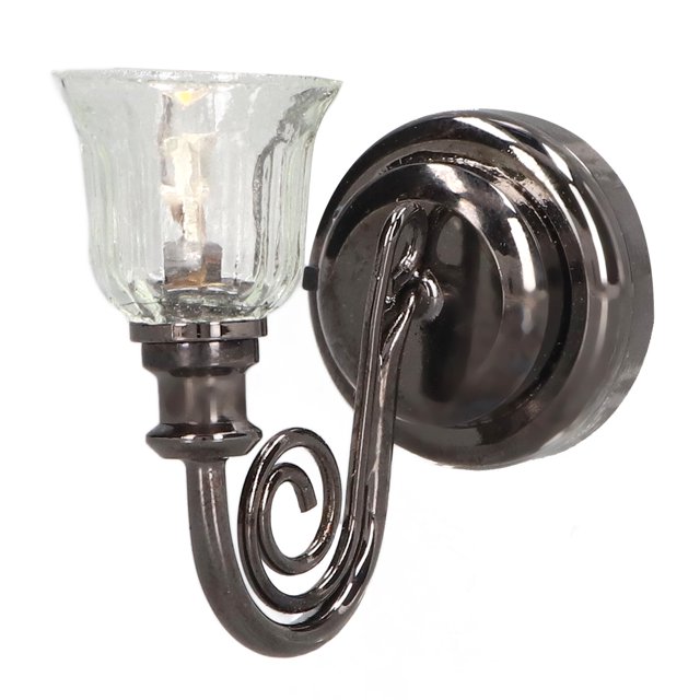 Dollhouse Wall Light, Exquisite Appearance Retro Look Metal Plastic 1:12 Dollhouse LED Wall Lamp Warm Lighting With Battery For Collection