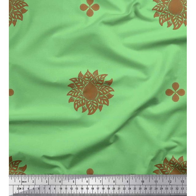 Soimoi Rayon Fabric Flower Artistic Print Fabric by The Yard 56 Inch Wide