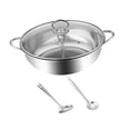 thumbnail image 3 of tamizeot Divided Hot Pots Hot Pot With Divider Shabu Shabu Pot Fast Conduction Kitchenware With Warm Keeping Properties, 3 of 6
