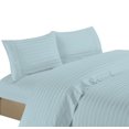 thumbnail image 1 of Hotel Luxurious 1200 Thread Count 100% Egyptain Cotton 4-Piece Deep Pocket Stripe Sheet Set (Queen, Blue), 1 of 1