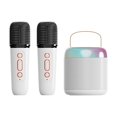 thumbnail image 1 of Portable Bluetooth Speaker with Wireless Microphone, Handheld Mics Speaker Machine, Portable Speaker System for Playroom Family Outing Y2 White Dual Mic, 1 of 8