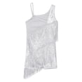 thumbnail image 4 of Ocealan Robe de Danse Latine pour Filles Sequins Jazz Moderne Fête d'Anniversaire Jupe à Franges Blanc 16, 4 of 5