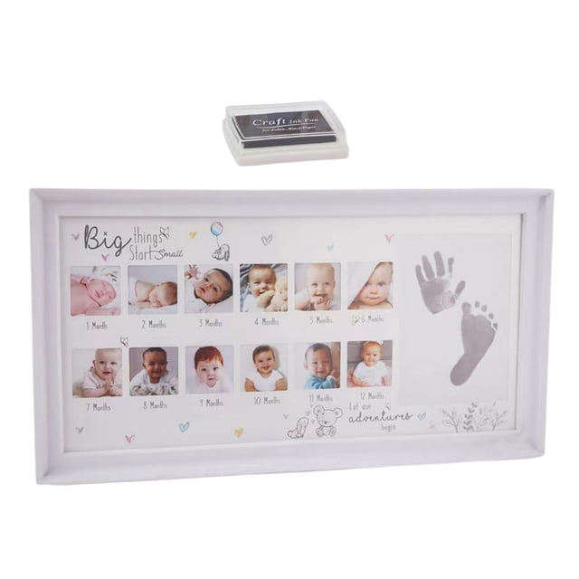 Rongfmy Baby Picture Photo W/ Footprint Handprint 12 Month Gift