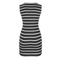 thumbnail image 4 of Birdeem Robes pour Femmes Dames Été Confortable Sans Manches Col Rond Rayé Mini Robe Ajustée, 4 of 12