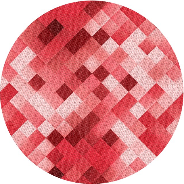 Ahgly Company Tapis de Zone Rond d'Intérieur Lavable à la Machine, Transitionnel, Pastel Rouge Rose, 6 Pieds Rond