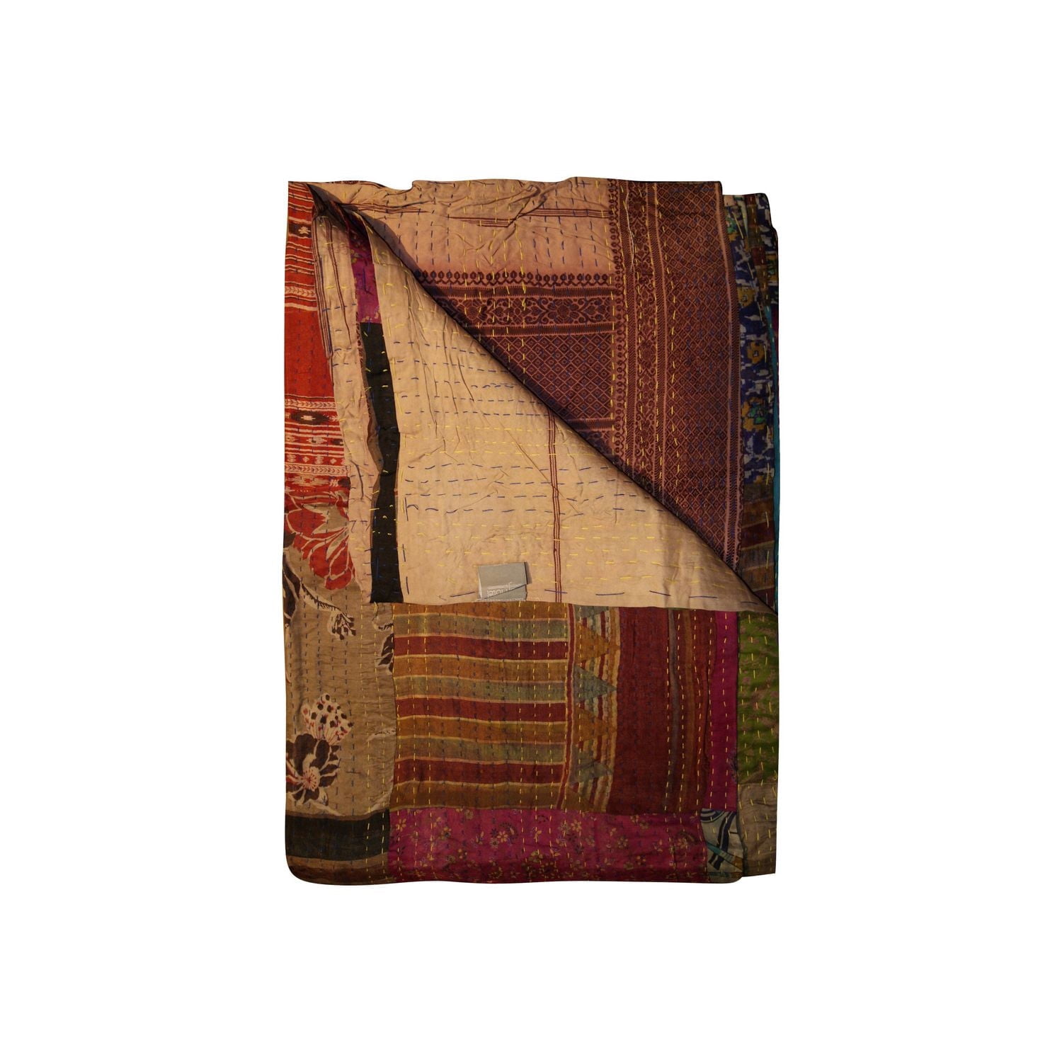 KANTHA SILK THROW BLANKET 50"X70"