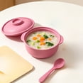 thumbnail image 4 of Vacemry Straw Soup Bowl With Lid And Spoon Microwave Safe, Mini Rice Bowl With Handles ForKidsKitchen Dining Home Daily Use, Durable Plastic Cute Little One Cereal Dish, 4 of 6