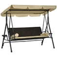 thumbnail image 1 of Outsunny 3-Seat Porch Swing with Canopy Outdoor Swing Chair w/ Rattan Seat, 1 of 10