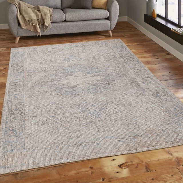 LaDole Rugs 3x10 Living Room Runner Premium Cotton Washable Area Rug | Traditional Home Decor Boho Carpet For Hallway, Entrance, Balcony |Ivory Multicolor