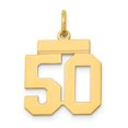 thumbnail image 1 of 14k Yellow Gold Polished Finish Small Size Number 50 Charm Pendant, 1 of 1