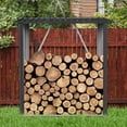 thumbnail image 1 of 3ft x 5ft Outdoor Meta Firewood Rack ,Open Wood Shed  For Firewood, Pellet, or Lumber Storage , Black, 1 of 2