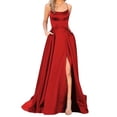 thumbnail image 1 of B91xZ Robe Cocktail pour Femmes Décontractée Lounge Longue Robe Élégante Sans Manches Col Ras du Cou Moulante Robes Maxi, Rouge G, 1 of 5