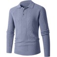 thumbnail image 1 of Chandail Ajusté pour Homme, Chandail Tricoté à Manches Longues avec Col Rabattu, Tenue Décontractée de Base pour l'Automne et l'Hiver, 1 of 9