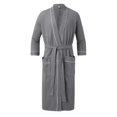 thumbnail image 1 of HBFAGFB Men's Bathrobes Simple Comfortable Pajamas Long Robe Home Clothing with Pockets Grey Size XL, 1 of 4