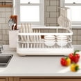thumbnail image 4 of Two-Tier Dish Drying Rack with Integrated Utensil Holder and Efficient Drain Tray for Organized Kitchen Counter, 4 of 4