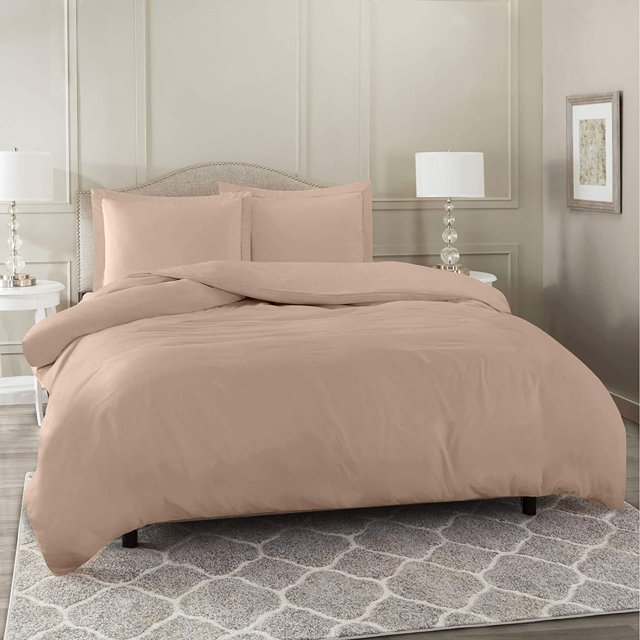 800 Thread Count 100% Egyptian Cotton 3 Piece Duvet Set with Zipper Closure & Corner 3 Pc Duvet Set Solid Pattern