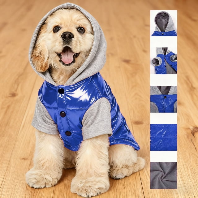Winter Hooded Jacket Windproof Cold Weather Coat For Small Medium Puppy Dog And Cat Pet