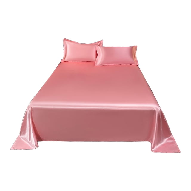 Yhmxh Bedding Ice Silk Bed Sheet Pillow Case 3 Piece Set And Luxurious Soft Ice Silk Bed Sheet Suitable For All Seasons Cool Ice Silk Fabric Washable Skin-friendly Machine Washable Microfiber