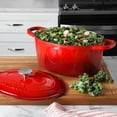 thumbnail image 3 of Crock-Pot Artisan 7 Qt Enameled Cast Iron Dutch Oven W/Lid, Scarlet Red, Oval, 3 of 5