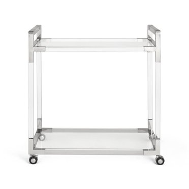 Bar Serving Silver Cart with Acrylic