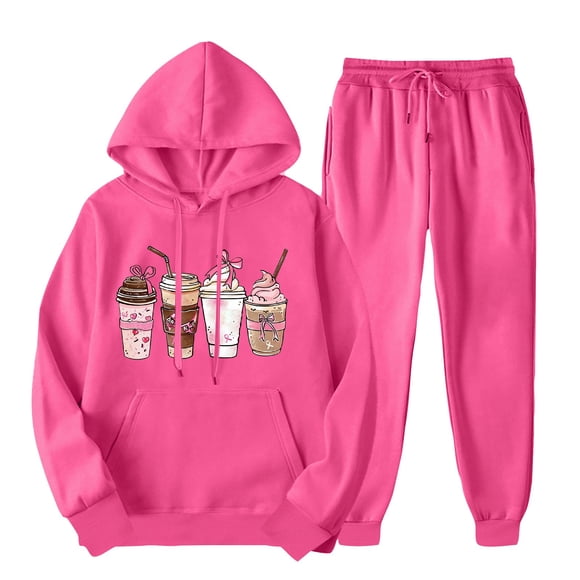 Amzcrzy Sweatsuits Women 2 Piece Outfit Outfits Women's Sports Tracksuits Long Sleeve Pullover Hoodies Sweatshirt Loose Coat and Sweatpants Fall Winter Suit Two Piece Sets for Women Fall