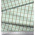 thumbnail image 3 of Soimoi Green Georgette Viscose Fabric Window Pane Check Print Sewing Fabric Yard 42 Inch Wide, 3 of 3
