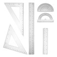 thumbnail image 1 of KAKOWELY Ensemble de Géométrie pour Étudiant 6 Pcs Ensemble de Géométrie pour Étudiant Comprend Règles Triangulaires du Rapporteur Règle Semi-Circulaire et Règle Droite, Outils de Mesure en Plastique Transparent pour École Bureau, 1 of 5