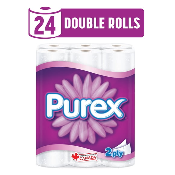 Purex Soft & Thick Toilet Paper, Hypoallergenic and Septic Safe, 24 Double Rolls = 48 Single Rolls