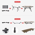 thumbnail image 4 of Graflsoa Lightweight Portable Camping Cot with Side Pockets, Adjustable Height, Aluminum Alloy Frame, Khaki/Black/Green Options, Compact Foldable Design for Outdoor Use, 4 of 6