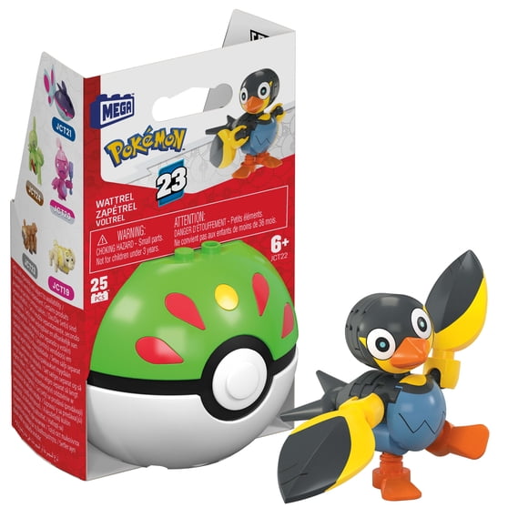 MEGA Pokémon Figurine articulée Zapétrel, Pokéball (25 pièces)
