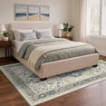 thumbnail image 2 of 5x7 Area Rugs for Living Room and Bedroom with Non Slip Backing Low Pile Light Weight Machine Washable Indoor Rug Persian Medallion Print Pattern, Dusty Blue, 2 of 6