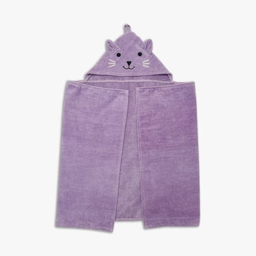 Mainstays Kids Hooded Towel, Soft & Durable, 100% Cotton, Kitten