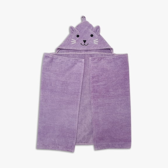 Serviette à capuche pour enfants Mainstays, douce et résistante, 100 % coton, motif chaton