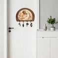 thumbnail image 3 of Wooden Multifunctional Home Key Holder Wall Art Keychain Rack With 4 Hooks Autumn Welcome Sign Mounted Storage Organizer, 3 of 6