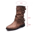thumbnail image 4 of LSLJS Chaussures de Mode pour Femmes Bottes Western Rétro Décontractées Chaudes Talons Bas Bottes Mi-Mollet, Bottes Plates pour Femmes, Bottes pour Femmes, 4 of 9