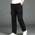 thumbnail image 5 of Men's Casual Comfort Drawstring Pants - Lightweight Polyester Regular Fit, Solid Color Outdoor Sports Trousers with Adjustable Waist and Pockets for Daily Wear, 5 of 5