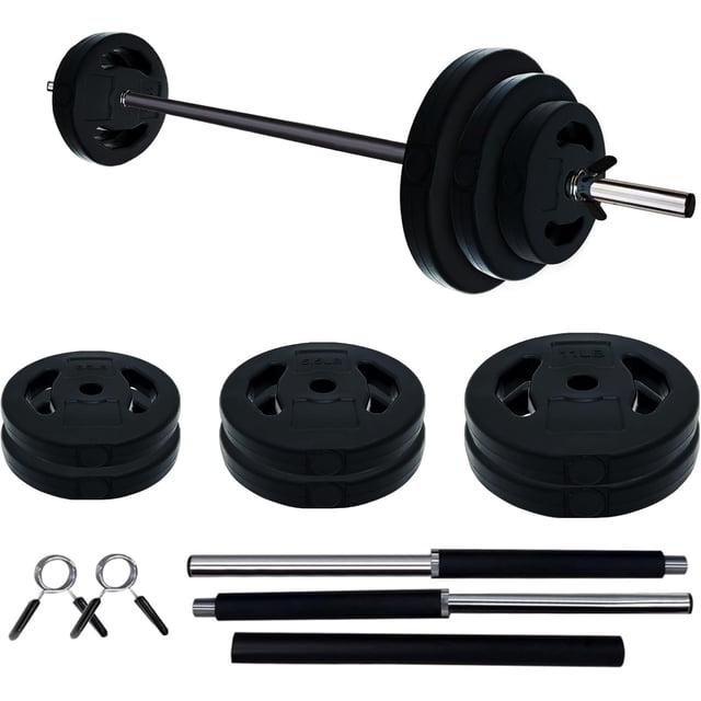BeesClover Ensemble de Barre Réglable, 40 Lb, Noir, PU, Prise Rembourrée, Poids Max 22 Lb, Barre