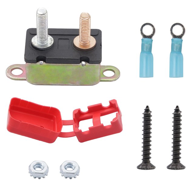 1 Set Automatic Reset 40A 12V Circuit Breaker with Red Cover for Car Boat