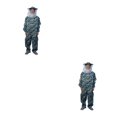 thumbnail image 2 of Ruiboury Durable And Essential Gear Beekeeping Suit Lightweight And Universal Easy To Ventilated Jacket For Beekeeper gray camo L 2Set, 2 of 6