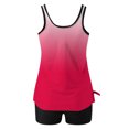 thumbnail image 5 of FAVIPT Printed Two Piece Swimsuits for Women Tummy Control Modest Athletic Bathing Suits Tank Top with Shorts Watermelon Red,S, 5 of 5
